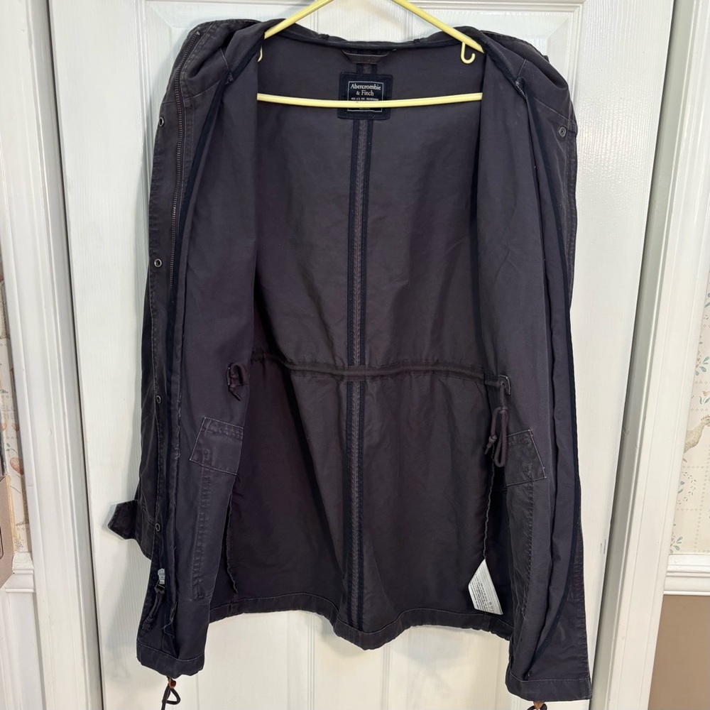 Abercrombie & Fitch Womens Utility Jacket Hooded, Sz XS, Charcoal Gray, Full Zip - Picture 11 of 16